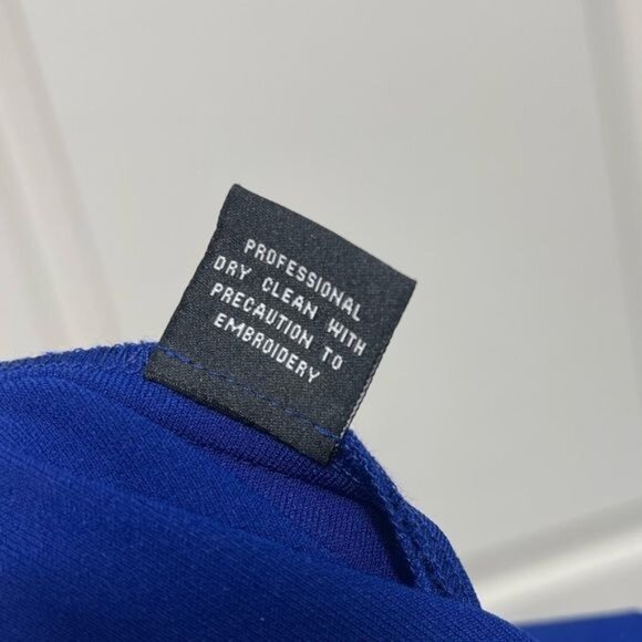 Teri Jon by Rickie Freeman Cold Shoulder Sheath Dress in Royal Blue Size 2 - Picture 11 of 12